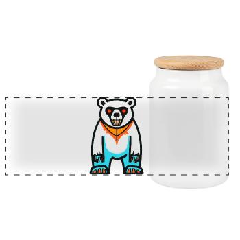 Eisbär Halloween Zombie - Panorama Keksdose mit Holzdeckel - Weiß - Vorne