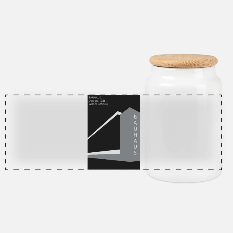 Moderne Architektur: Bauhaus - Panorama Keksdose mit Holzdeckel - Weiß