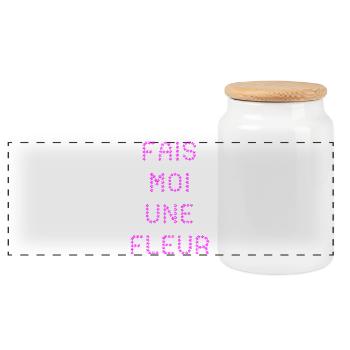 MAKE ME A FLOWER! - Panoramic Cookie Jar with Wooden Lid - white - Front