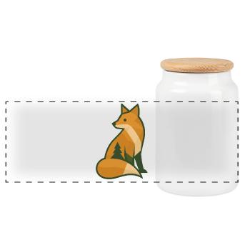 Renard de la forêt - Boîte à biscuits avec couvercle en bois - blanc - Devant