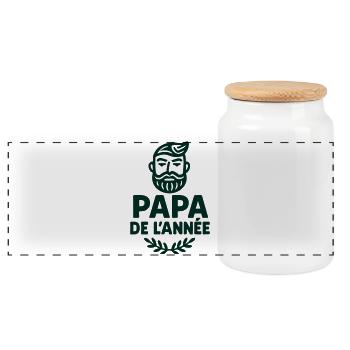 Dad of the Year - Father's Day - Panoramic Cookie Jar with Wooden Lid - white - Front