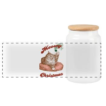 MIAOUY NOËL - Boîte à biscuits avec couvercle en bois - blanc - Devant