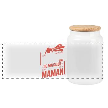 Mom Superhero Without a Mask - Panoramic Cookie Jar with Wooden Lid - white - Front