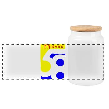 Nièvre 58 logo - Panoramic Cookie Jar with Wooden Lid - white - Front