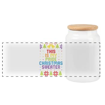 C’est mon pull de Noël Pride Noël moche - Boîte à biscuits avec couvercle en bois - blanc - Devant
