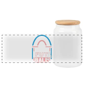 Futsal Anniversary 10 Years Coach Player - Panoramic Cookie Jar with Wooden Lid - white - Front