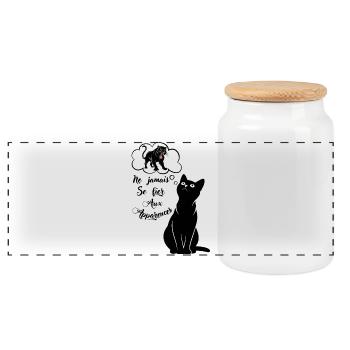 Don't judge a book by its cover - Panoramic Cookie Jar with Wooden Lid - white - Front