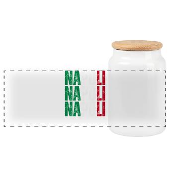 Naples Italie, souvenir de Naples - Boîte à biscuits avec couvercle en bois - blanc - Devant