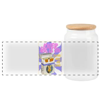 Cigarette Box Passionate Love Twin Flames - Panoramic Cookie Jar with Wooden Lid - white - Front