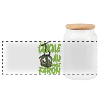 A small heatwave at Mont Faron - Panoramic Cookie Jar with Wooden Lid - white - Front