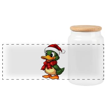 Canards de Noël - Boîte à biscuits avec couvercle en bois - blanc - Devant