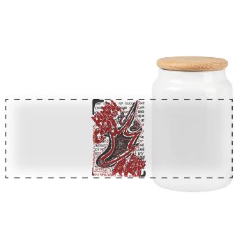BURNOUT BURNS ART - Panoramic Cookie Jar with Wooden Lid - white - Front