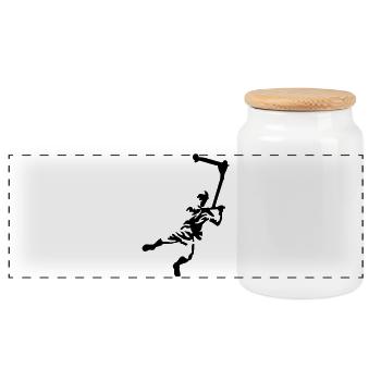 Kick Scooter - Panoramic Cookie Jar with Wooden Lid - white - Front