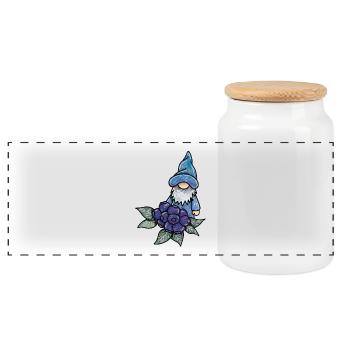 Nain aux myrtilles - Boîte à biscuits avec couvercle en bois - blanc - Devant