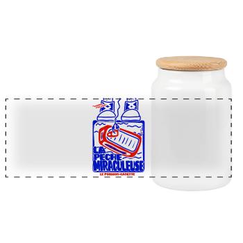 Pêche Miraculeuse Retro - Boîte à biscuits avec couvercle en bois - blanc - Devant
