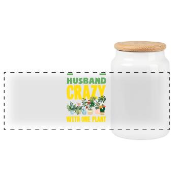 Garden & Plant Lovers Gifts - Panoramic Cookie Jar with Wooden Lid - white - Front