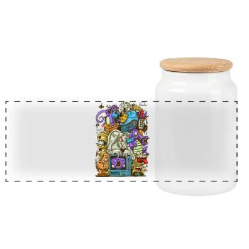 World of Madness - Panoramic Cookie Jar with Wooden Lid - white - Front