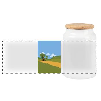 Facteur à vélo - Boîte à biscuits avec couvercle en bois - blanc - Devant