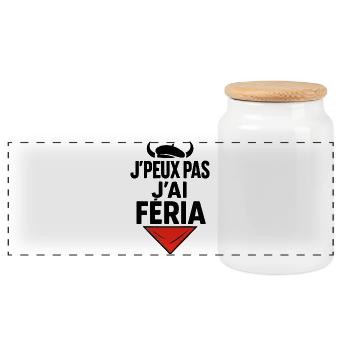 J'peux pas j'ai féria  - Boîte à biscuits avec couvercle en bois - blanc - Devant