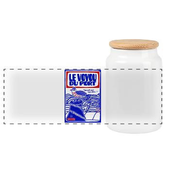 The Port Rogue - Panoramic Cookie Jar with Wooden Lid - white - Front