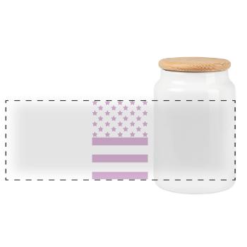Pink Flag – Stars & Stripes Design - Panorama Keksdose mit Holzdeckel - Weiß - Vorne