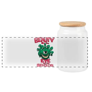 La beauté dans l'œil du spectateur - Jeu de rôle fantastique avec des monstres - Boîte à biscuits avec couvercle en bois - blanc - Devant