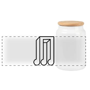 Note d’illusion d’optique - Musicien d’illusion Chanteur - Boîte à biscuits avec couvercle en bois - blanc - Devant