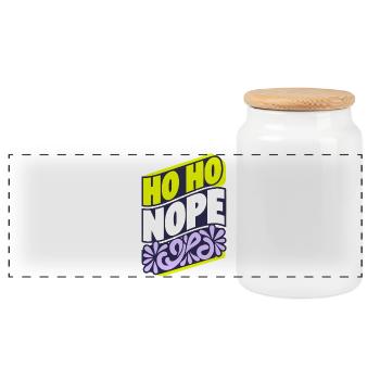 Ho Ho Nope Holiday Tee - Panorama Keksdose mit Holzdeckel - Weiß - Vorne