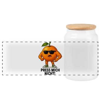 Ne me presse pas sur l’orange - Boîte à biscuits avec couvercle en bois - blanc - Devant