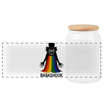 BABASHOOK: Der fabelhafte Regenbogengeist des Stolzes - Panorama Keksdose mit Holzdeckel - Weiß - Vorne
