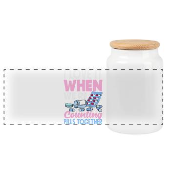 Pharmacist Pharmaceutical Technical - Panoramic Cookie Jar with Wooden Lid - white - Front