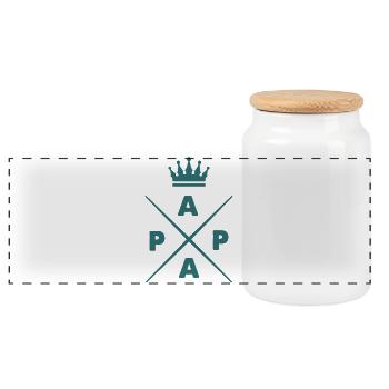 King Papa  - Panorama Keksdose mit Holzdeckel - Weiß - Vorne