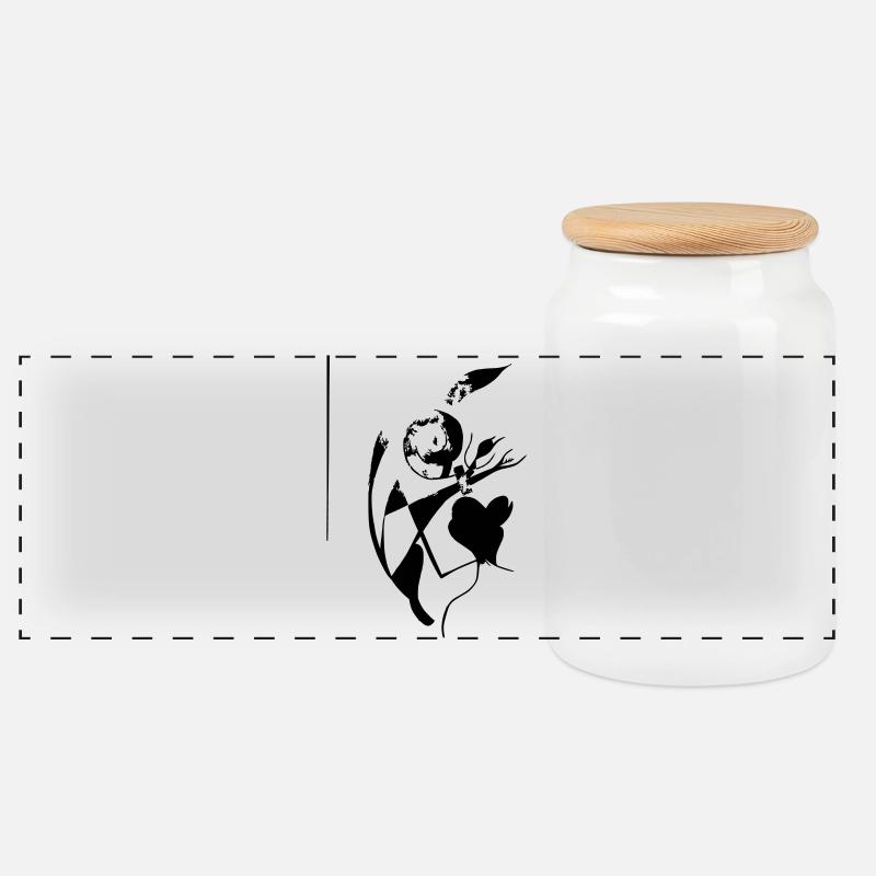 Sakura  - Panorama Keksdose mit Holzdeckel - Weiß