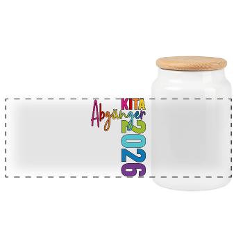 Kindergarten graduates 2026 - Panoramic Cookie Jar with Wooden Lid - white - Front