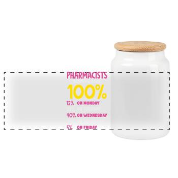 Pharmacist Pharmaceutical Technical - Panoramic Cookie Jar with Wooden Lid - white - Front