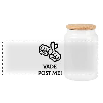 Vade Post Me ! (Croix / Bible / Religion / 2C) - Boîte à biscuits avec couvercle en bois - blanc - Devant