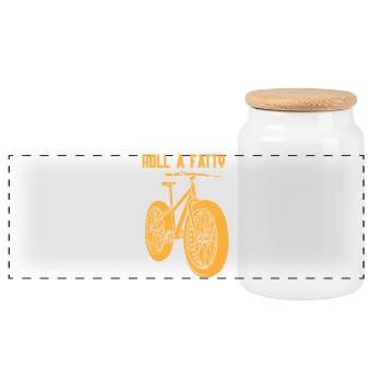 Roll A Faty Fat Tire Bike Design - Boîte à biscuits avec couvercle en bois - blanc - Devant