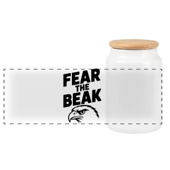 Fear the Beak - Panoramic Cookie Jar with Wooden Lid - white - Front