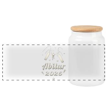 Abitur 2026 Feux d’artifice Abi 2026 Matura 2026 - Boîte à biscuits avec couvercle en bois - blanc - Devant