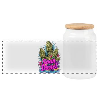 Diesel acidulé - Boîte à biscuits avec couvercle en bois - blanc - Devant