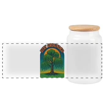 Stay Grounded Willow Sunset - Panorama Keksdose mit Holzdeckel - Weiß - Vorne