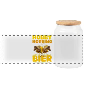 45 Passe-temps et bière C’est pour ça que je suis là - Boîte à biscuits avec couvercle en bois - blanc - Devant