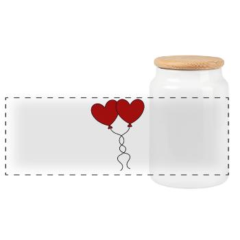 rotes herz rot Geschenk Valentinstag - Panorama Keksdose mit Holzdeckel - Weiß - Vorne