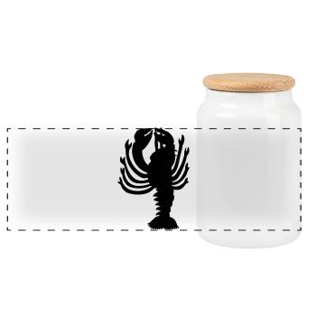 homard - Boîte à biscuits avec couvercle en bois - blanc - Devant