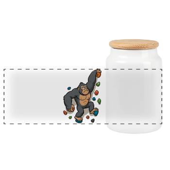 T-shirt humoristique drôle de bloc en bloc Gorille - Boîte à biscuits avec couvercle en bois - blanc - Devant