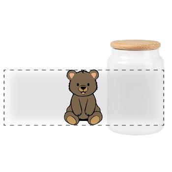 Ours Ours - Boîte à biscuits avec couvercle en bois - blanc - Devant