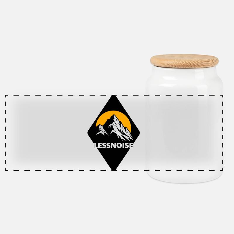 Less_Noise - Boîte à biscuits avec couvercle en bois - blanc