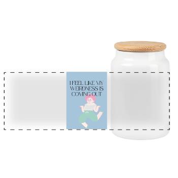 Felling Weird - Panoramic Cookie Jar with Wooden Lid - white - Front