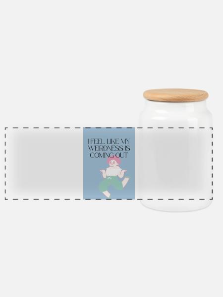 Felling Weird - Panoramic Cookie Jar with Wooden Lid - white