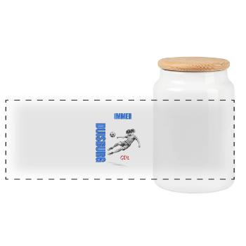 Toujours un coup de pied de football DUISBURG - Boîte à biscuits avec couvercle en bois - blanc - Devant
